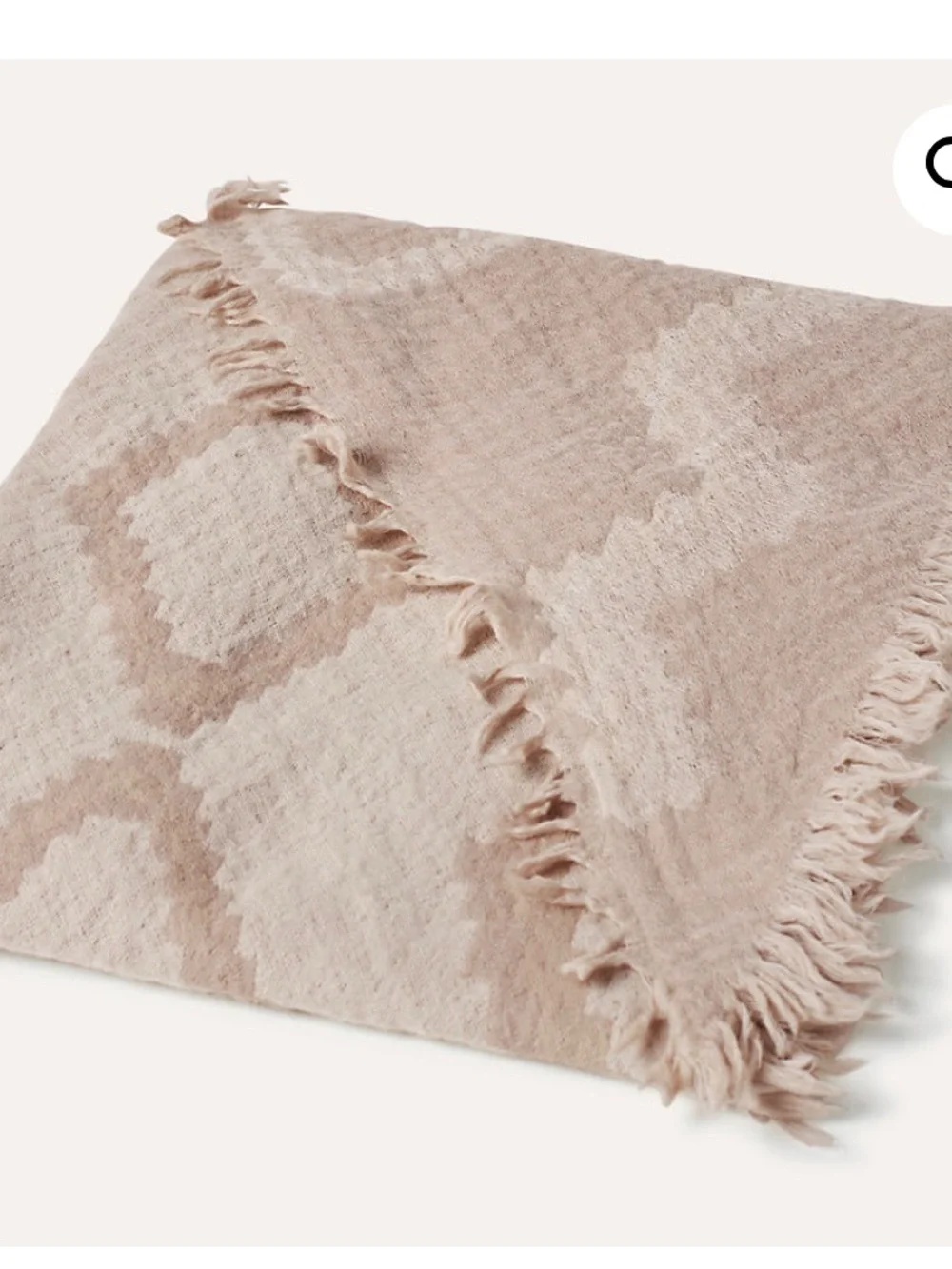 Wilfred Beige Fringed Square Jacquard Scarf